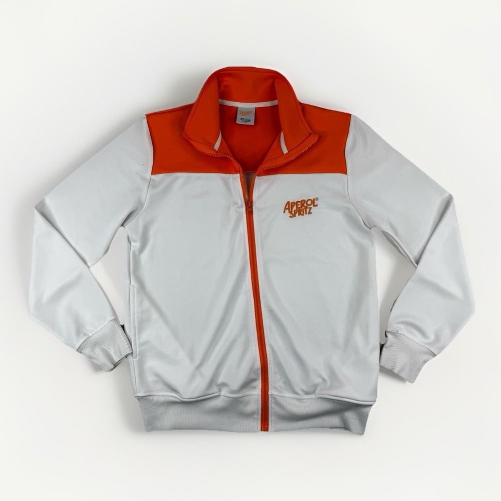 Aperol Spritz Track Jacket Mens M White Orange EuroCore Bar Cocktail Ibiza Italy